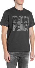 TAMNOSIVA PAMUČNA MAJICA S REACH PEACE NATPISOM - 1