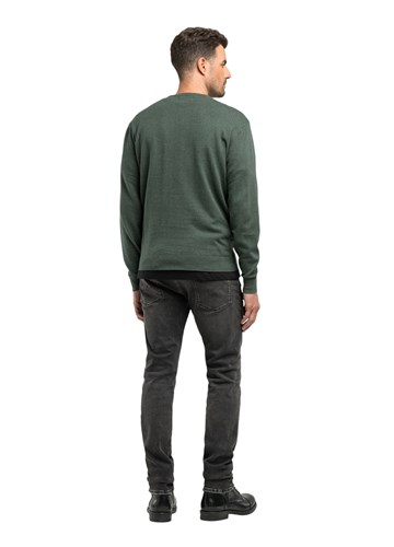 Replay TAMNOZELENI PULOVER OD MJEŠAVINE PAMUKA I KAŠMIRA - 2