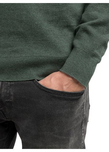 Replay TAMNOZELENI PULOVER OD MJEŠAVINE PAMUKA I KAŠMIRA - 4