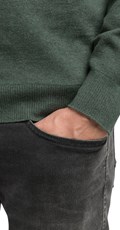 TAMNOZELENI PULOVER OD MJEŠAVINE PAMUKA I KAŠMIRA - 4