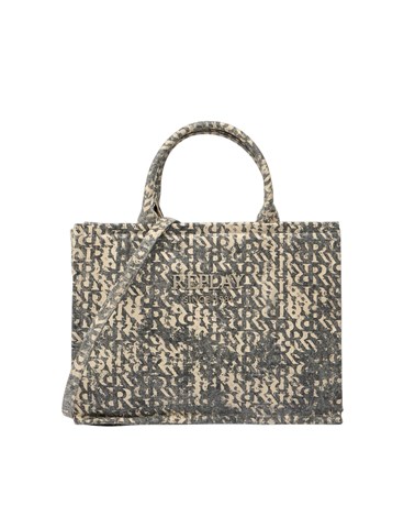 Replay traper shopper torba s all-over monogramom