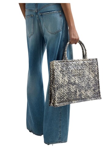 Replay TRAPER SHOPPER TORBA S ALL-OVER MONOGRAMOM - 4