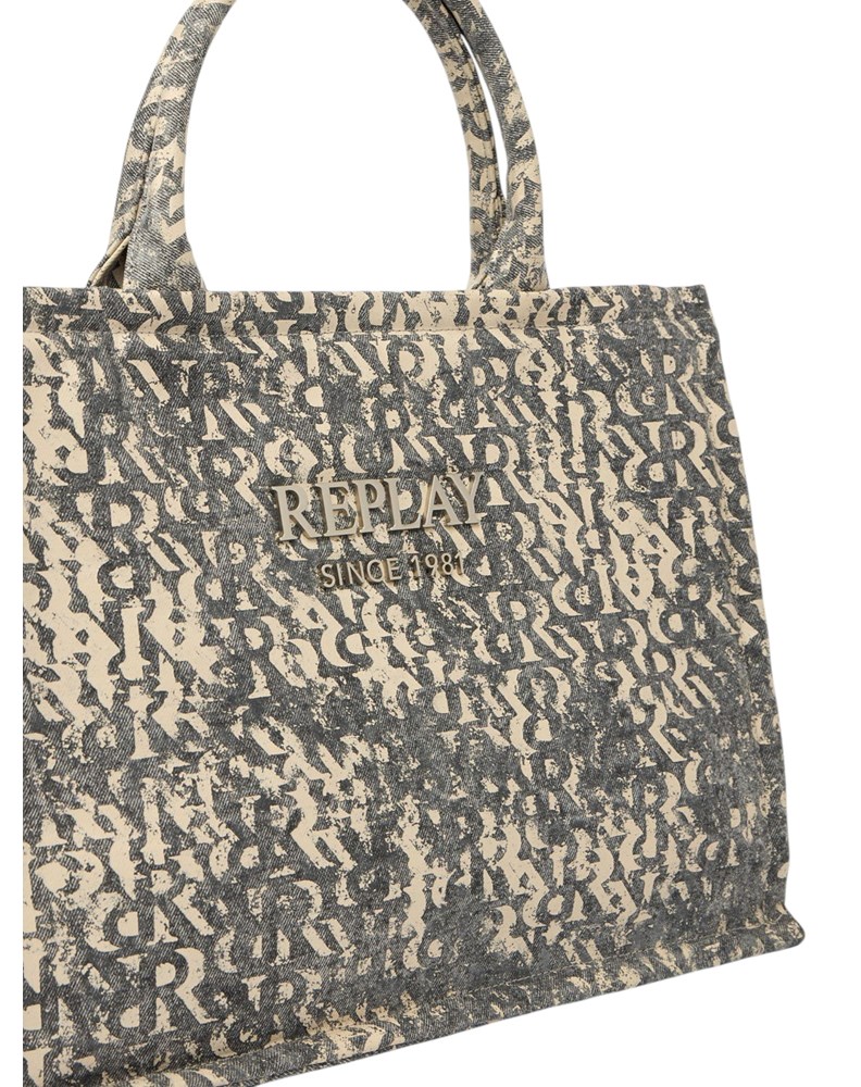 Replay TRAPER SHOPPER TORBA S ALL-OVER MONOGRAMOM - 5