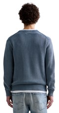 PLAVI PAMUČNI DŽEMPER S ACID WASH EFEKTOM - 3