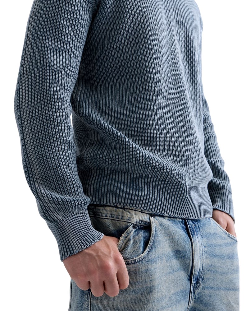 Replay PLAVI PAMUČNI DŽEMPER S ACID WASH EFEKTOM - 5