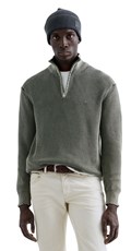 MUŠKI PAMUČNI PULOVER S PATENTNIM ZATVARAČEM I WORN-IN EFEKTOM - 2