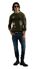 MUŠKI PAMUČNI SWEATER S AMBLEMIMA I NATPISOM - 1