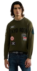 MUŠKI PAMUČNI SWEATER S AMBLEMIMA I NATPISOM - 2
