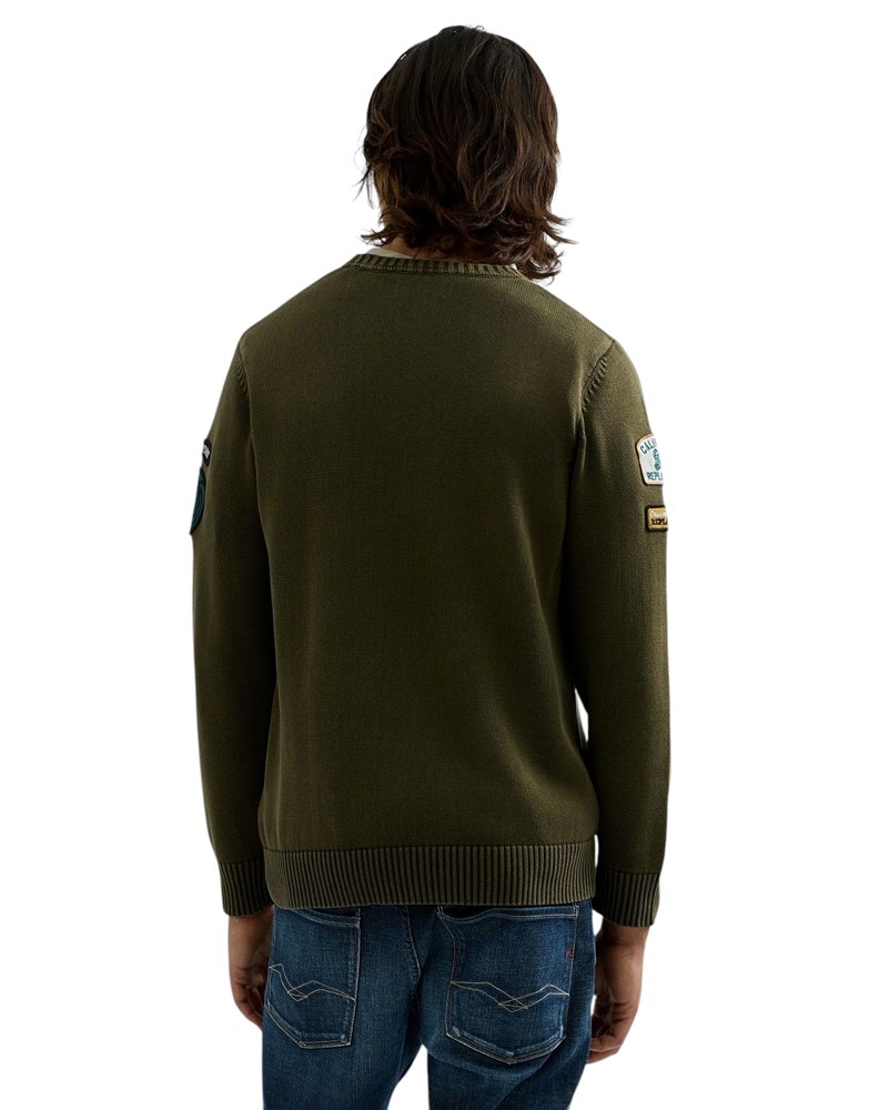 Replay MUŠKI PAMUČNI SWEATER S AMBLEMIMA I NATPISOM - 3