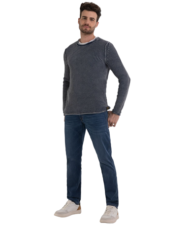 Replay plavi džemper za muškarce s efektom