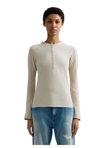 Replay USKA BEŽ MAJICA OD ŽERSEJA S NEPRAVILNOM TESKTUROM - 2