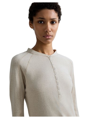 Replay USKA BEŽ MAJICA OD ŽERSEJA S NEPRAVILNOM TESKTUROM - 7