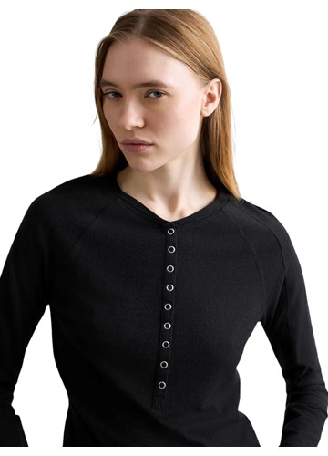 Replay USKA CRNA MAJICA OD ŽERSEJA S NEPRAVILNOM TEKSTUROM - 5