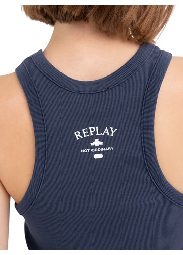Replay USKI PLAVI REBRASTI TOP S PRINTOM - 5