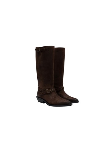 Replay VIOLET SWEET SMEĐE KAUBOJKE OD BRUŠENE KOŽE - 2