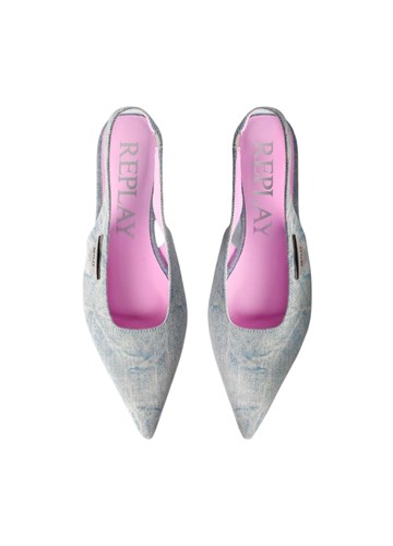 Replay VIVIANE DENIM BALERINKE S OTVORENOM PETOM - 4