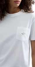BIJELA PAMUČNA MAJICA S DŽEPOM I LOGOTIPOM - 6