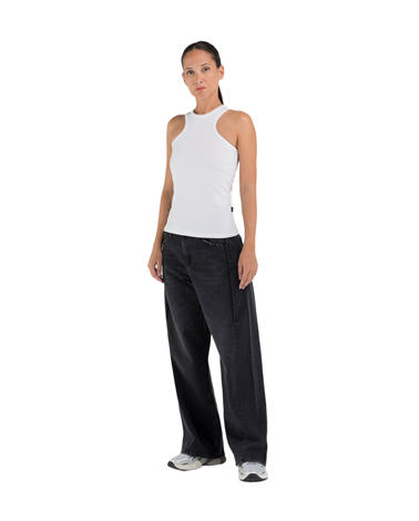 W3063A 23583P Replay rebrasta slim majica u bijeloj boji Replay rebrasta slim majica u bijeloj boji