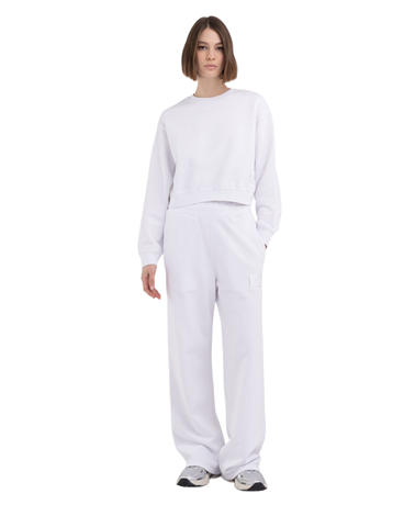 Replay bijeli cropped sweatshirt s mini kontrastnim natpisom