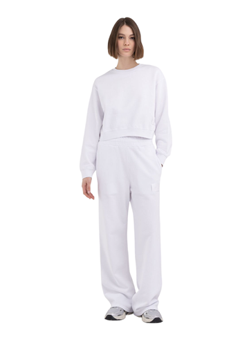 Replay BIJELI CROPPED SWEATSHIRT S MINI KONTRASTNIM NATPISOM - 1