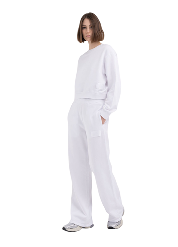 Replay BIJELI CROPPED SWEATSHIRT S MINI KONTRASTNIM NATPISOM - 2