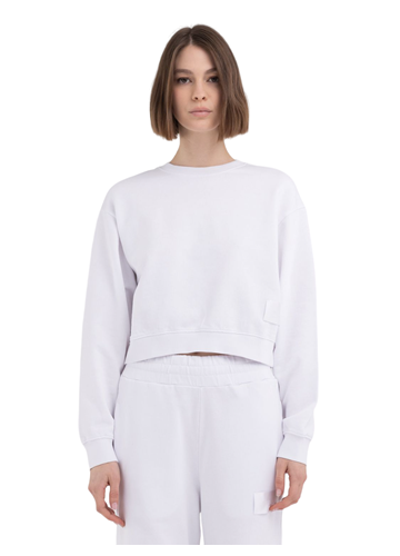 Replay BIJELI CROPPED SWEATSHIRT S MINI KONTRASTNIM NATPISOM - 3