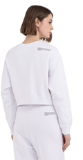 BIJELI CROPPED SWEATSHIRT S MINI KONTRASTNIM NATPISOM - 4