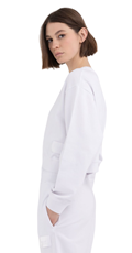 BIJELI CROPPED SWEATSHIRT S MINI KONTRASTNIM NATPISOM - 5