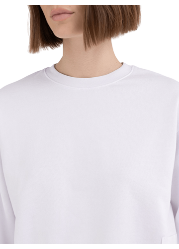 Replay BIJELI CROPPED SWEATSHIRT S MINI KONTRASTNIM NATPISOM - 6
