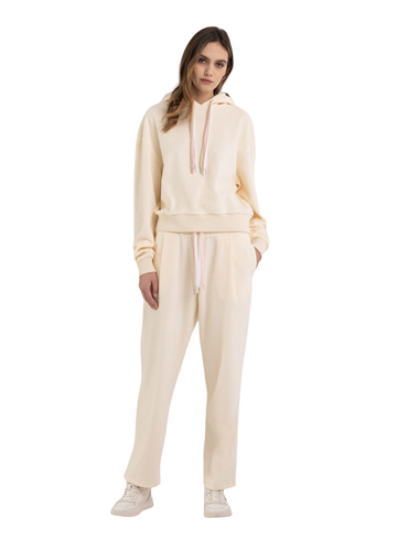 Replay OVERSIZED SWEATSHIRT U BOJI BIJELE KAVE S VIŠEBOJNIM VEZICAMA - 1