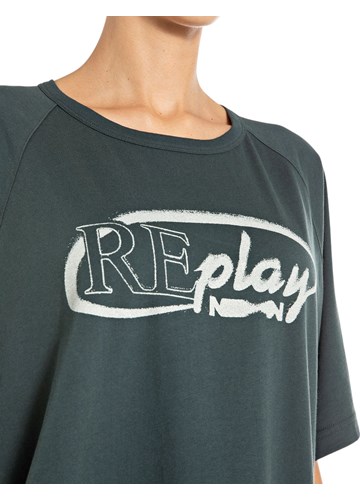 Replay ZELENA OVERSIZED MAJICA KRATKIH RUKAVA S NATPISOM REPLAY - 3
