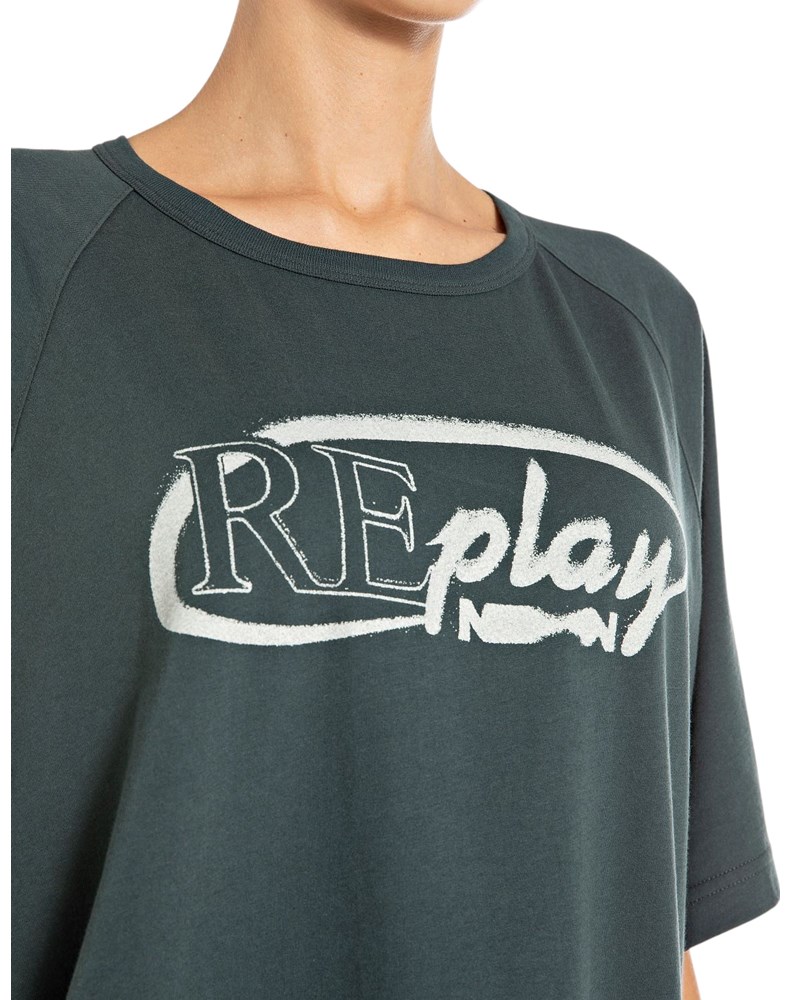 Replay ZELENA OVERSIZED MAJICA KRATKIH RUKAVA S NATPISOM REPLAY - 3