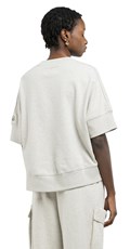 KREM BIJELI CROPPED SWEATSHIRT S POLU-RUKAVIMA - 3
