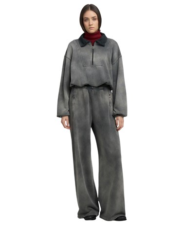 Replay sivi sweatshirt sa zipom i visokim ovratnikom