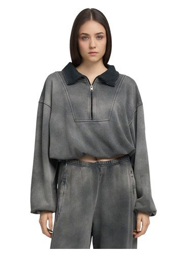 Replay SIVI SWEATSHIRT SA ZIPOM I VISOKIM OVRATNIKOM - 2