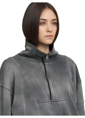 Replay SIVI SWEATSHIRT SA ZIPOM I VISOKIM OVRATNIKOM - 5