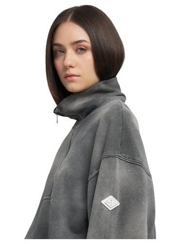 Replay SIVI SWEATSHIRT SA ZIPOM I VISOKIM OVRATNIKOM - 6