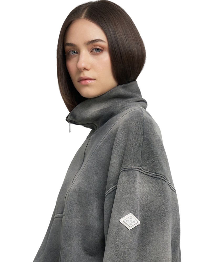 Replay SIVI SWEATSHIRT SA ZIPOM I VISOKIM OVRATNIKOM - 6