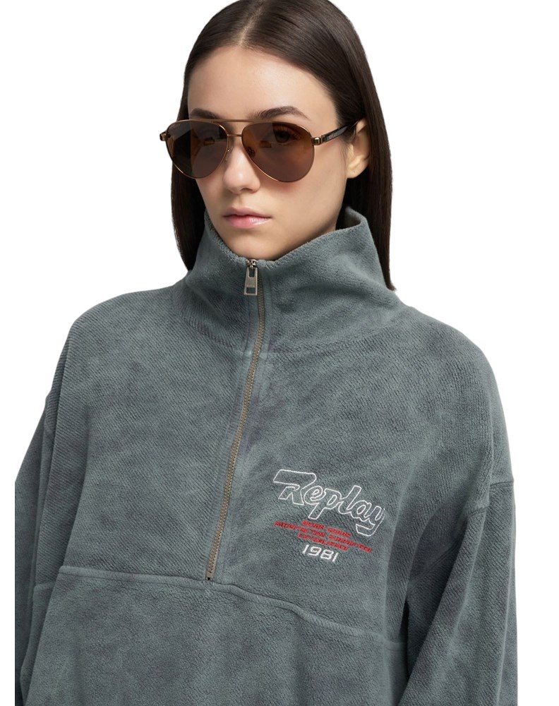 Replay KRATKI SWEATSHIRT S VISOKIM OVRATNIKOM  - 5