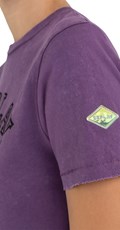 LJUBIČASTA SLIM MAJICA KRATKIH RUKAVA S VINTAGE PRINTOM - 5