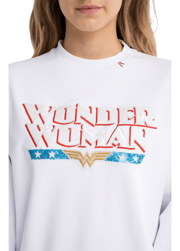 Replay BIJELI SWEATSHIRT S WONDER WOMAN NATPISOM  - 4