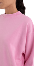 ŽENSKI OVERSIZED SWEATSHIRT OD ORGANSKOG PAMUKA U ROZOJ BOJI  - 5