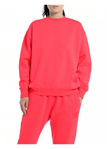 Replay SECOND LIFE SWEATSHIRT U CRVENOJ BOJI OD ORGANSKOG PAMUKA - 1