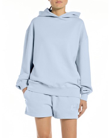 Replay ženski sweatshirt opuštenog kroja u plavoj boji
