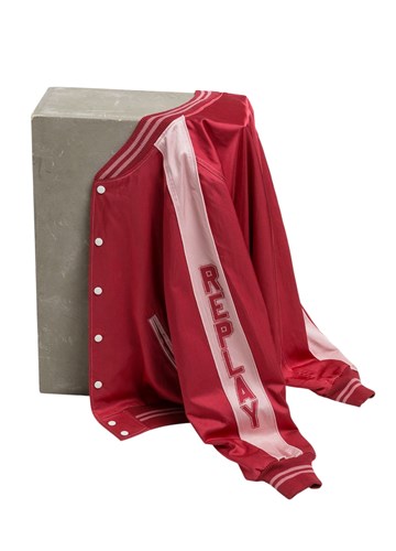 Replay CRVENA BOMBER JAKNA S LOGOTIP NATPISOM NA RUKAVU - 2