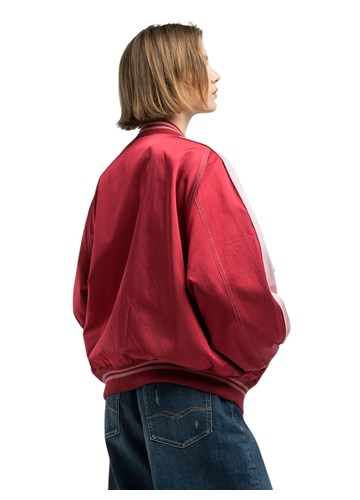 Replay CRVENA BOMBER JAKNA S LOGOTIP NATPISOM NA RUKAVU - 6