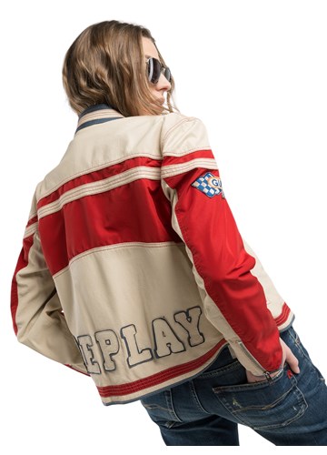 Replay KOŽNA JAKNA SA GARAGE STYLE ZAKRPAMA - 3