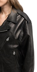 KOŽNA BIKER JAKNA S PREKLOPIVIM OVRATNIKOM - 7