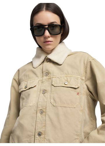 Replay CASUAL CROPPED JAKNA U BEŽ BOJI S UMJETNIM KRZNOM  - 5 Replay CASUAL CROPPED JAKNA U BEŽ BOJI S UMJETNIM KRZNOM  - 5