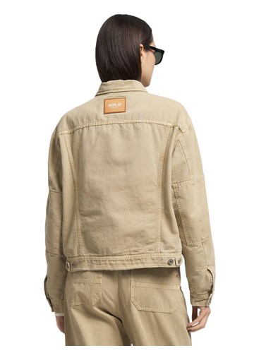 Replay CASUAL CROPPED JAKNA U BEŽ BOJI S UMJETNIM KRZNOM  - 8 Replay CASUAL CROPPED JAKNA U BEŽ BOJI S UMJETNIM KRZNOM  - 8